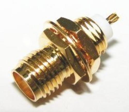 SMA Jack Bulkhead Front Mount Gold